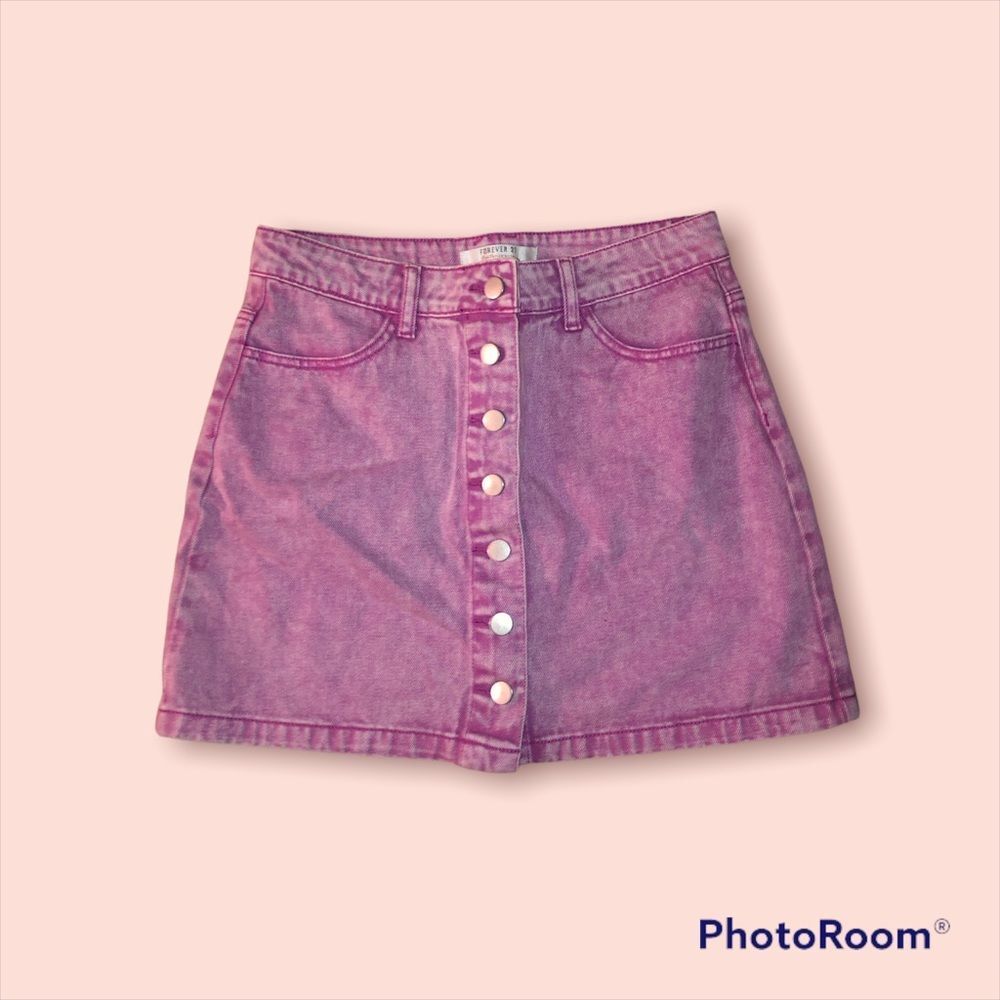 Forever 21 Skirt | Women’s Barbie Pink Button Up Jean 🌸